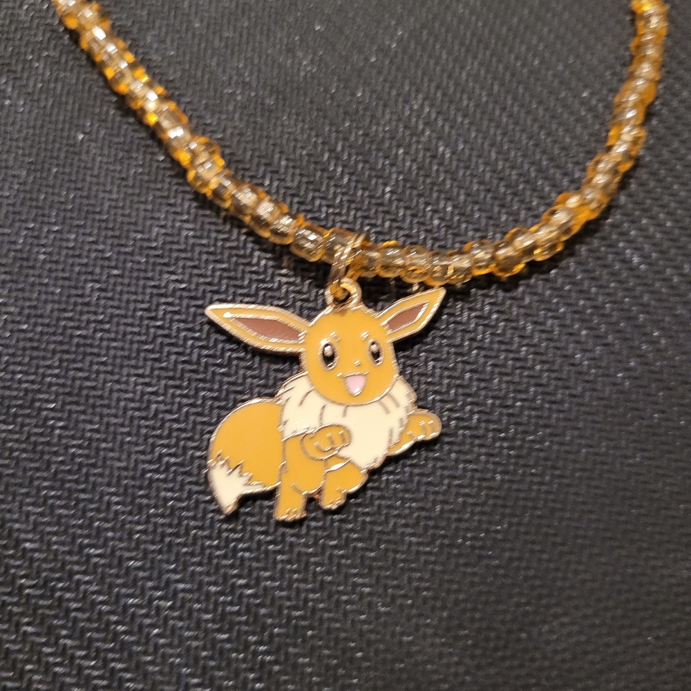 Eevee Charm Beaded Necklace